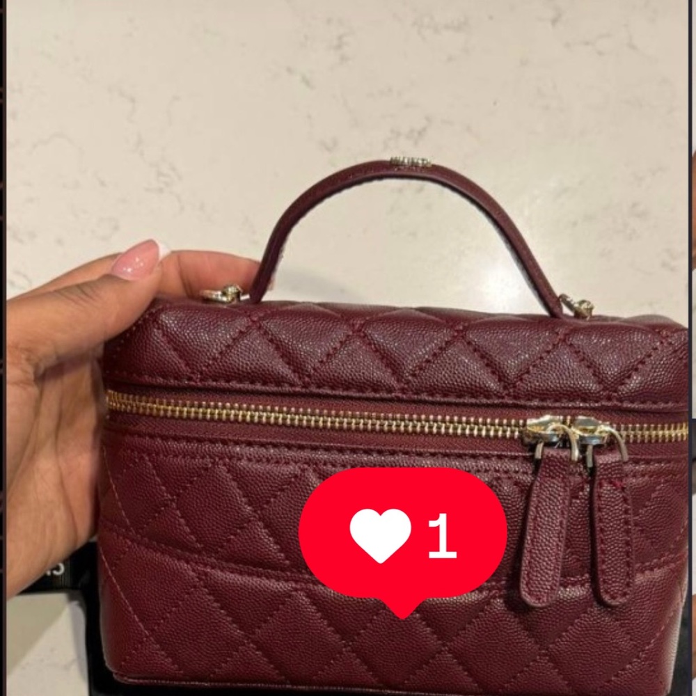 Quilted Burgundy Leather Top-Handle Bag